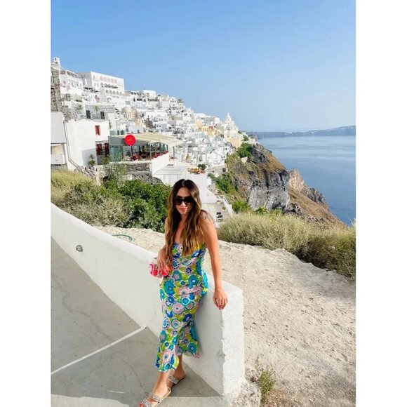 Dodo Bar Or Corinna Blue Multi Floral Dress – Women’s Size 8 (Retails $665) - Picture 2 of 13